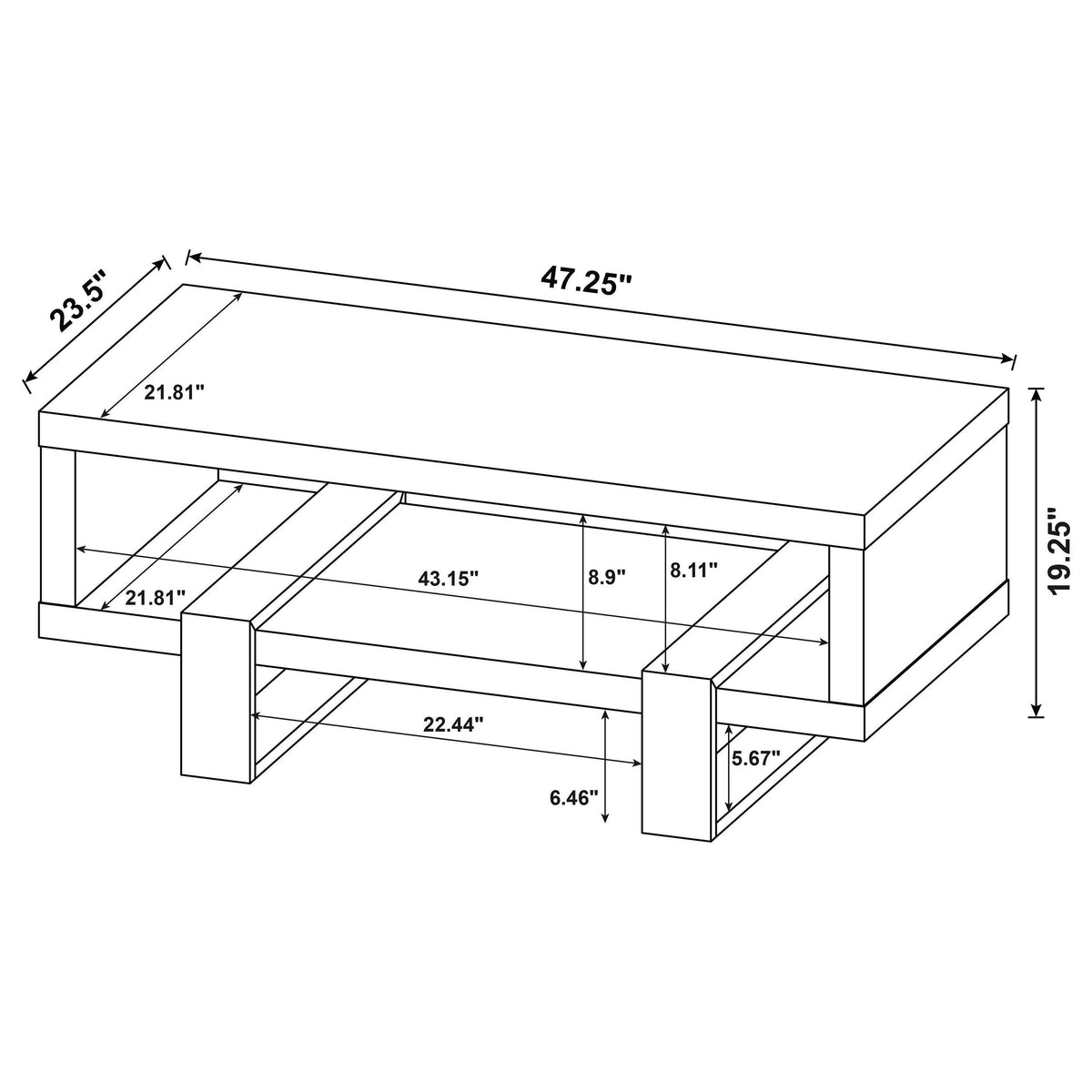 47.5"Dinard Cocktail Table - CFC