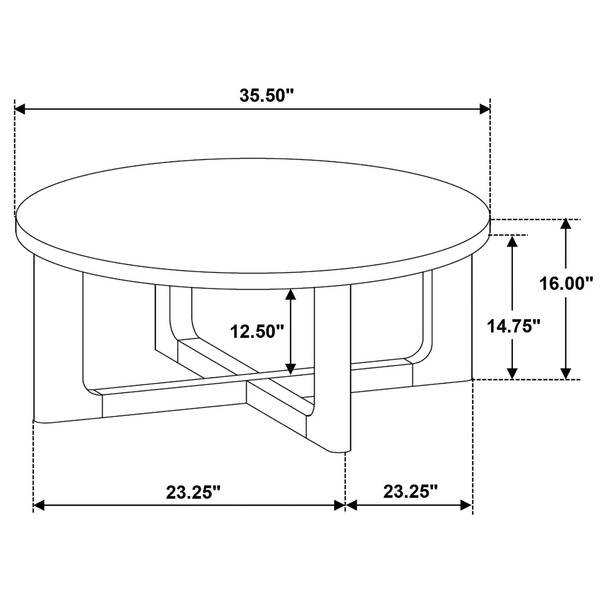 35.5"Kessler Round Coffee Table - Brown - CFC