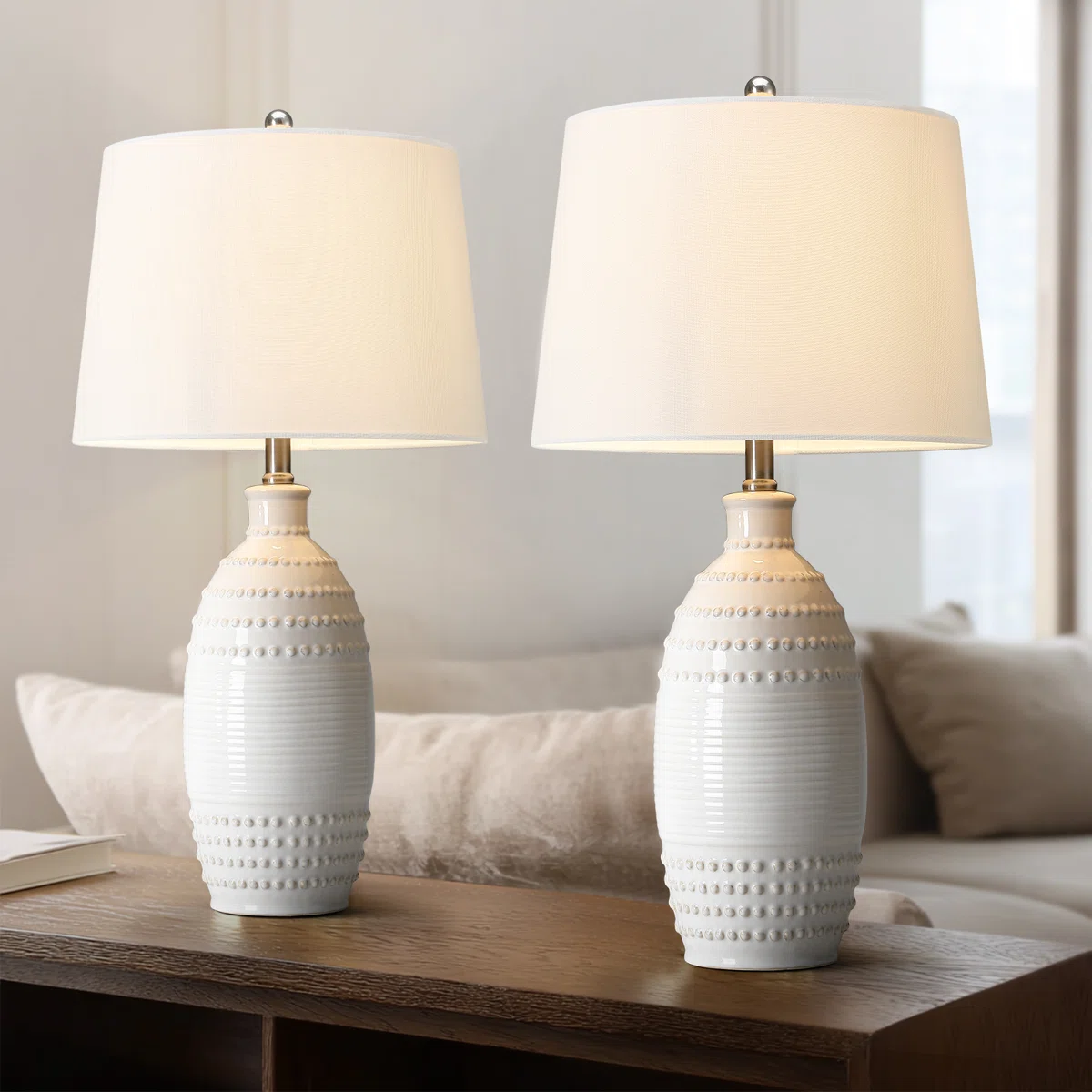 Ceramic Knob Tbl Lamp -LGC