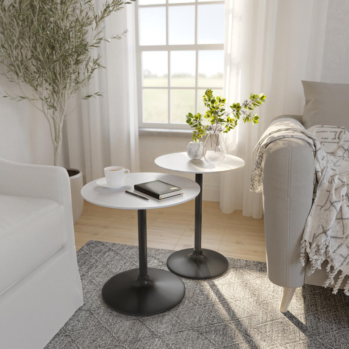 Camille Nesting Table S/2 - Gunmetal - JFN