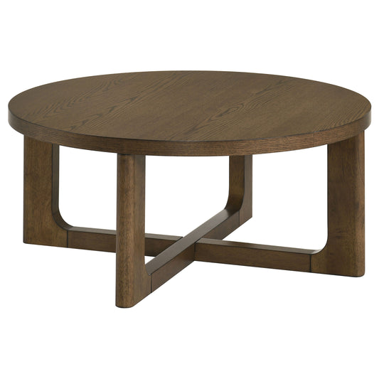 35.5"Kessler Round Coffee Table - Brown - CFC