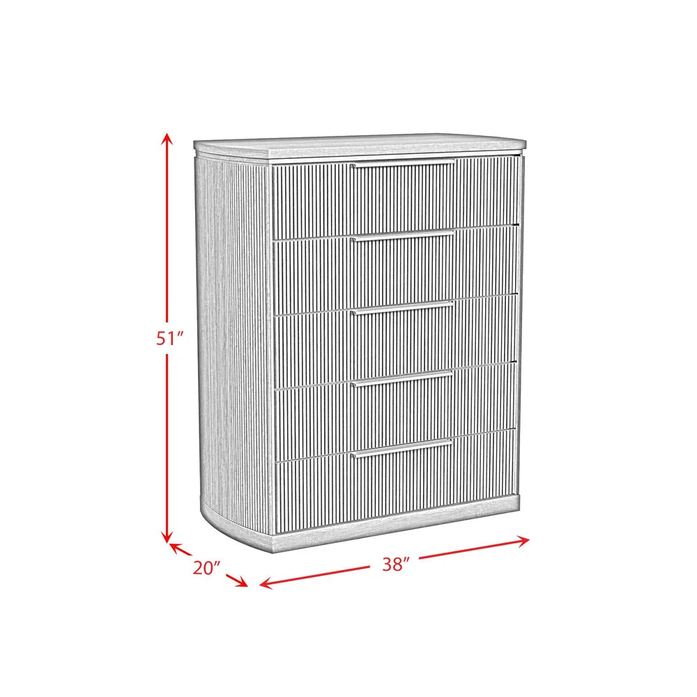Sylvie 5-Drawer Chest - Nat - ELMT