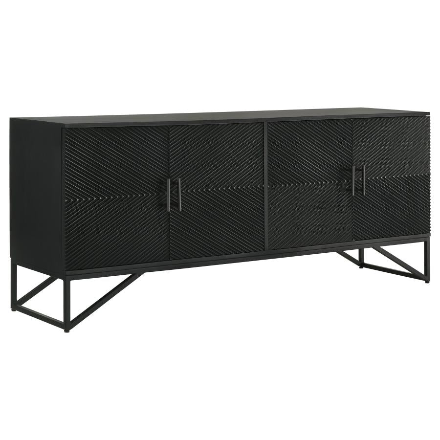 71"Riddell 4 Door Accent Cabinet - Black - CFC
