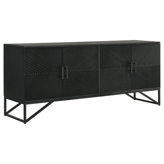 71"Riddell 4 Door Accent Cabinet - Black - CFC