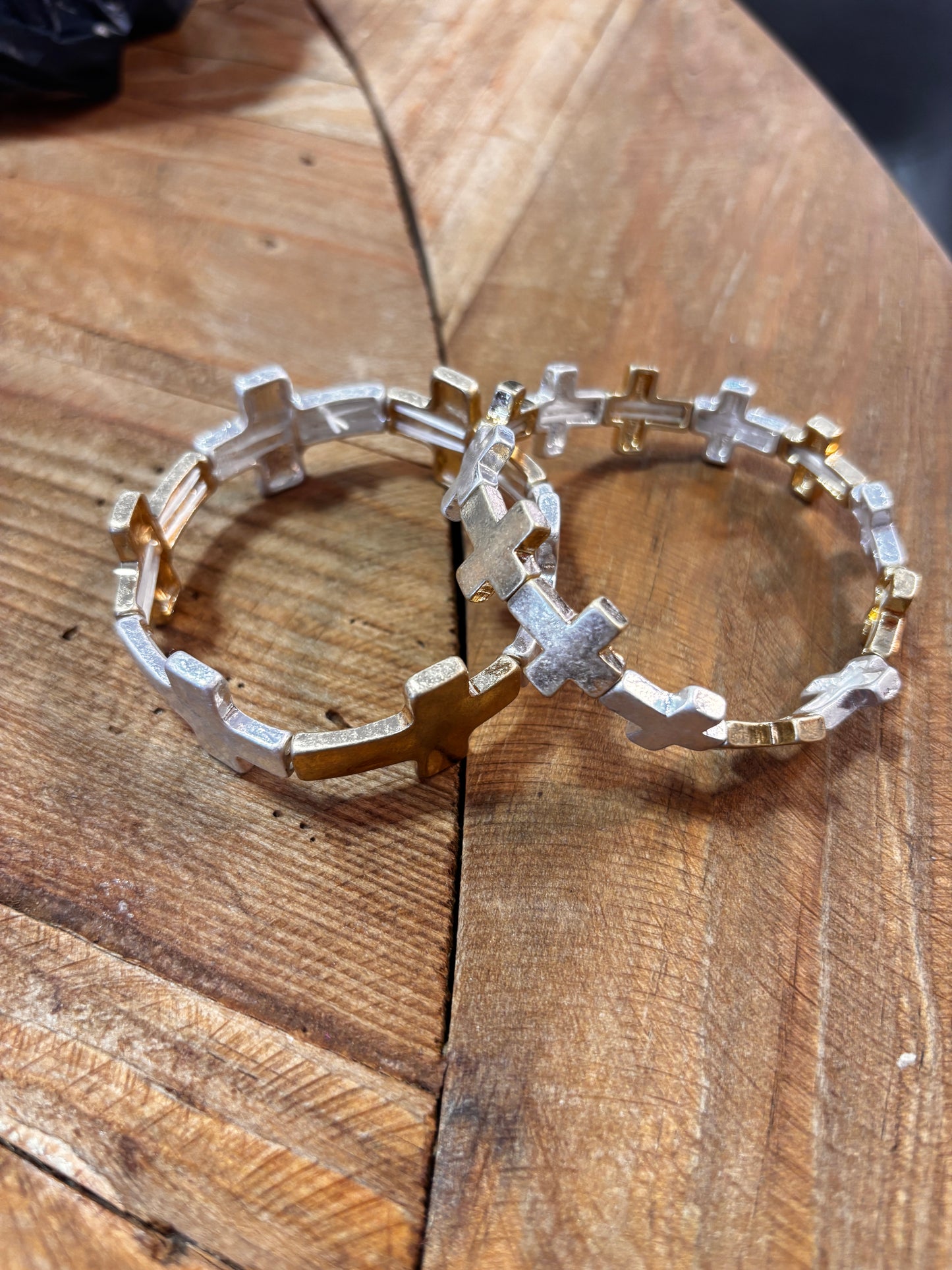 Two Tone Cross Bracelet - Mkt