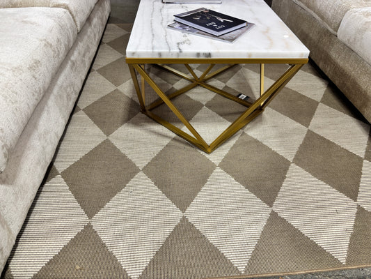 Modern Jute Indoor Geometric Area Rug - 5' 3" x 7' 3" - Ivory