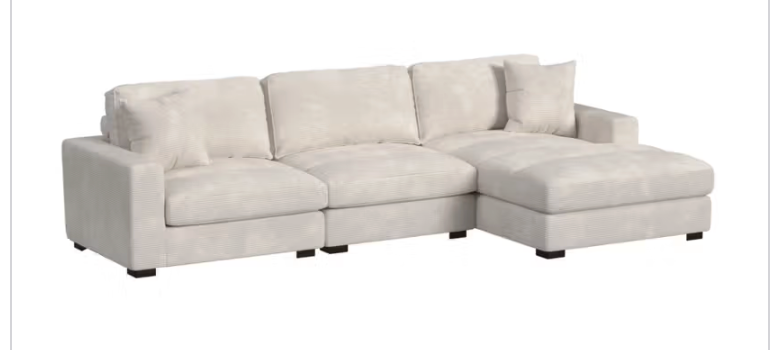 Arizona RHF Chaise - Steno Beige - ELMT