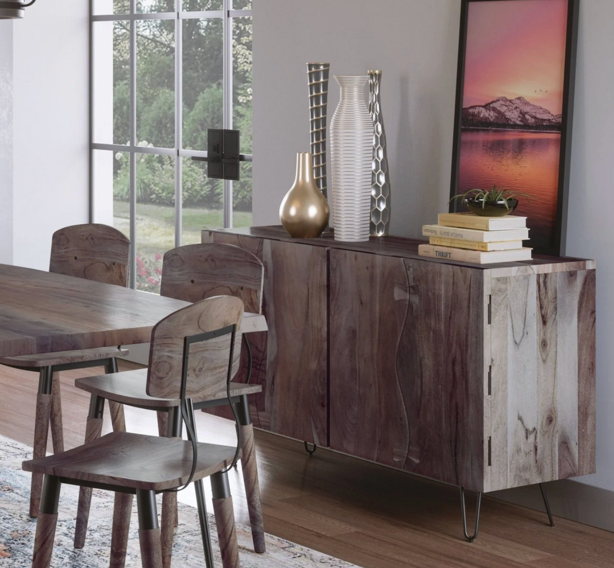 Nature's Edge 4 Door Sideboard - Slate - JFN